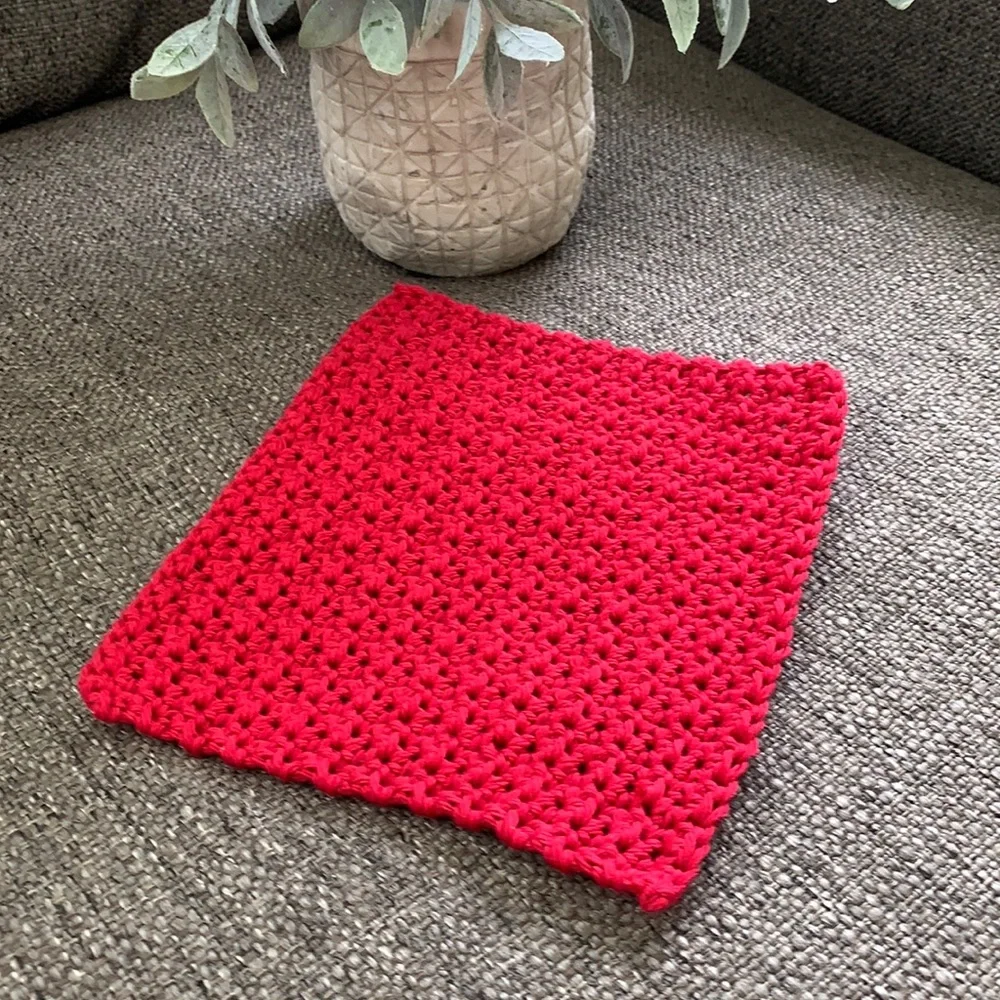 Handmade Crochet Cotton Spa Washcloth Dishcloth Patriotic Set of 3
